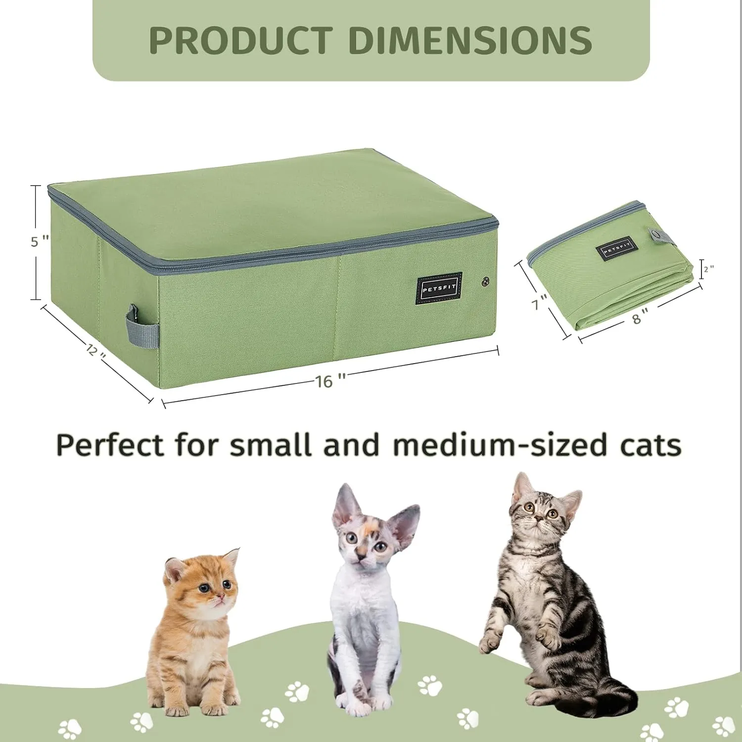 PETSFIT Portable Litter Box for Cats - Leak-Proof, Travel Litter Box for Cats in Car/Hotel/Lawn, Collapsible Litter Boxes