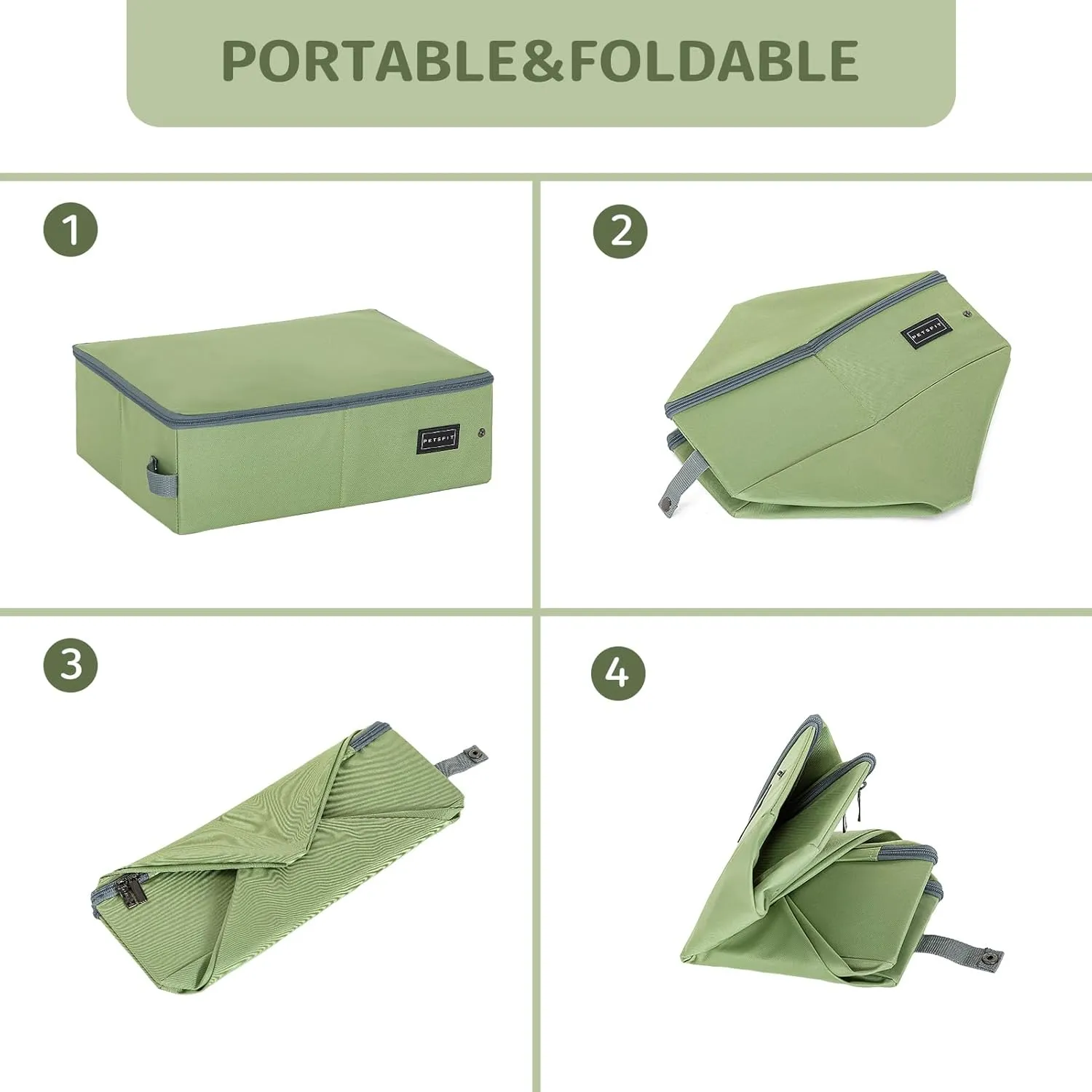 PETSFIT Portable Litter Box for Cats - Leak-Proof, Travel Litter Box for Cats in Car/Hotel/Lawn, Collapsible Litter Boxes