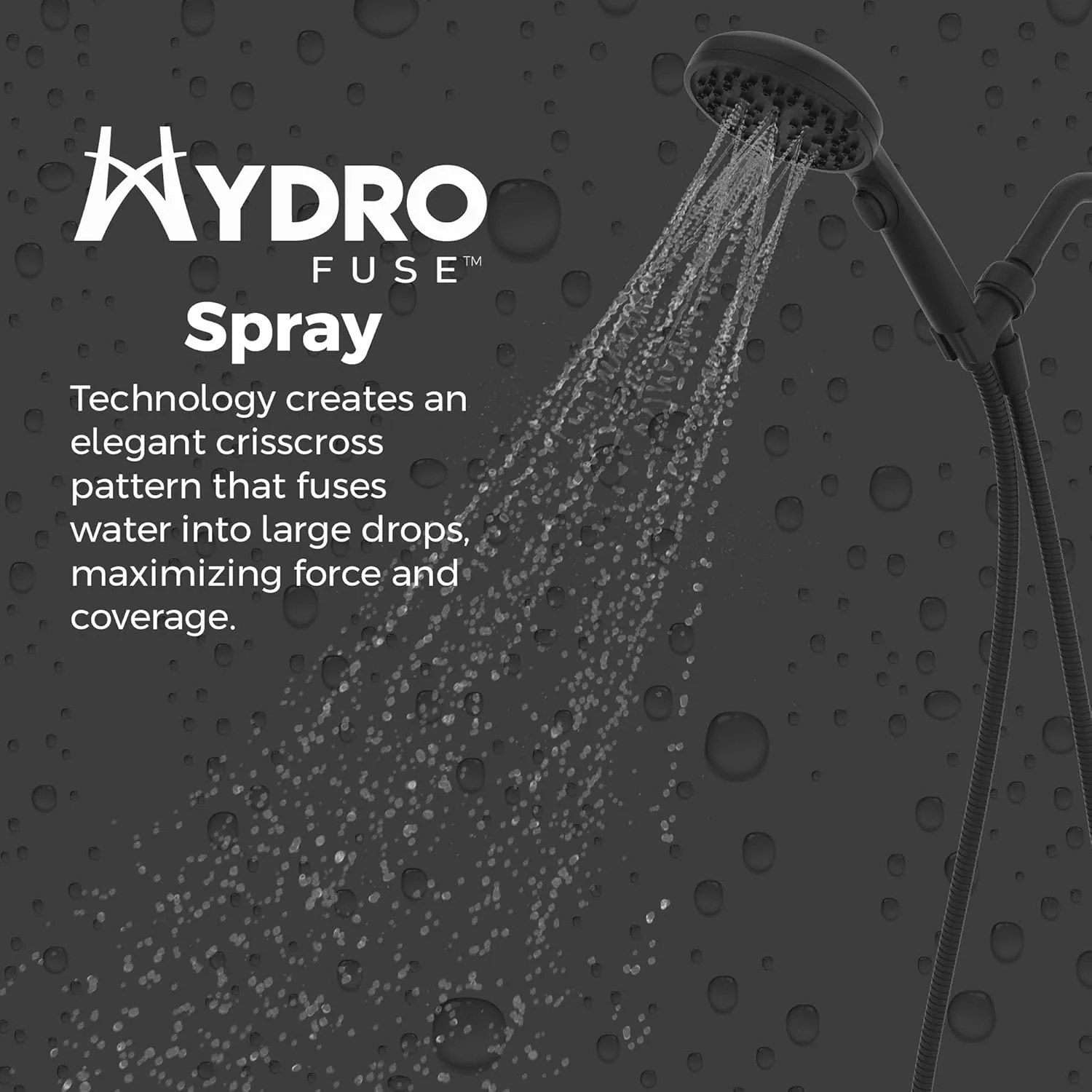 Pfister HydroFuse Handheld Shower Head, Hose Included, 6-Function, 1.75 GPM, Spot Defense Matte Black Finish, 016WS2HF01SDB