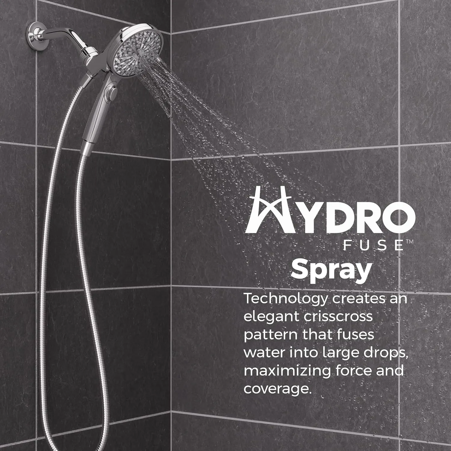 Pfister HydroFuse Handheld Shower Head, Hose Included, Magnetic Docking, 6-Function, 2.5 GPM, Polished Chrome Finish, 016HFM01CC