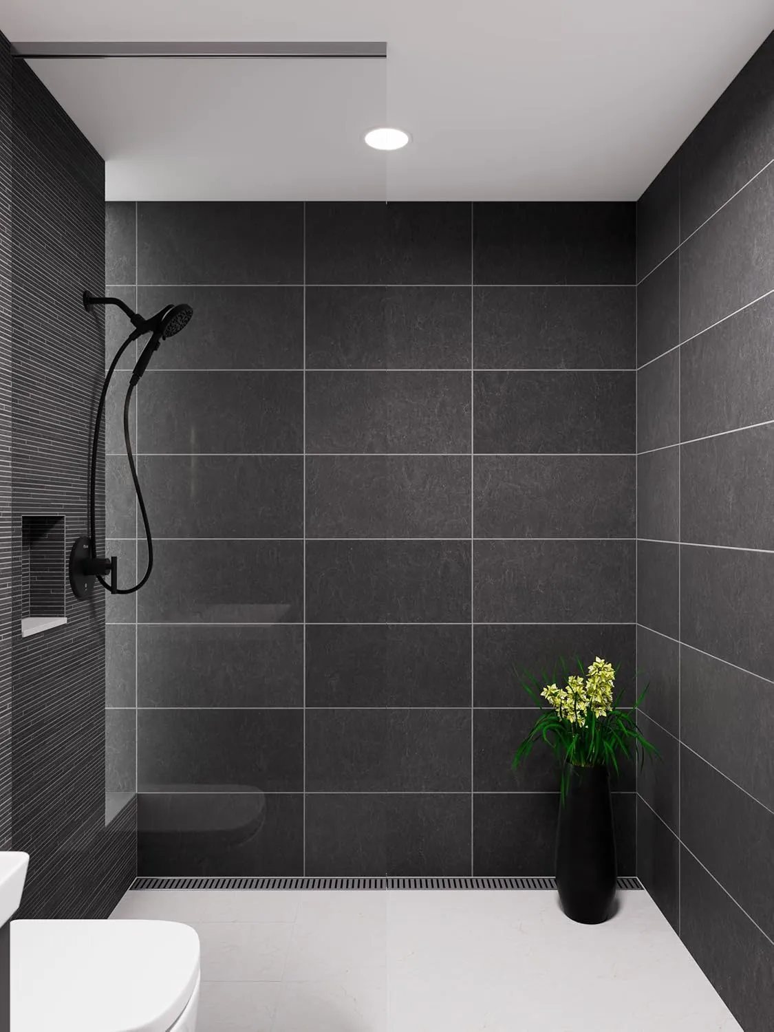 Pfister HydroFuse Handheld Shower Head, Hose Included, Magnetic Docking, 6-Function, 2.5 GPM, Spot Defense Matte Black Finish, 016HFM01SDB