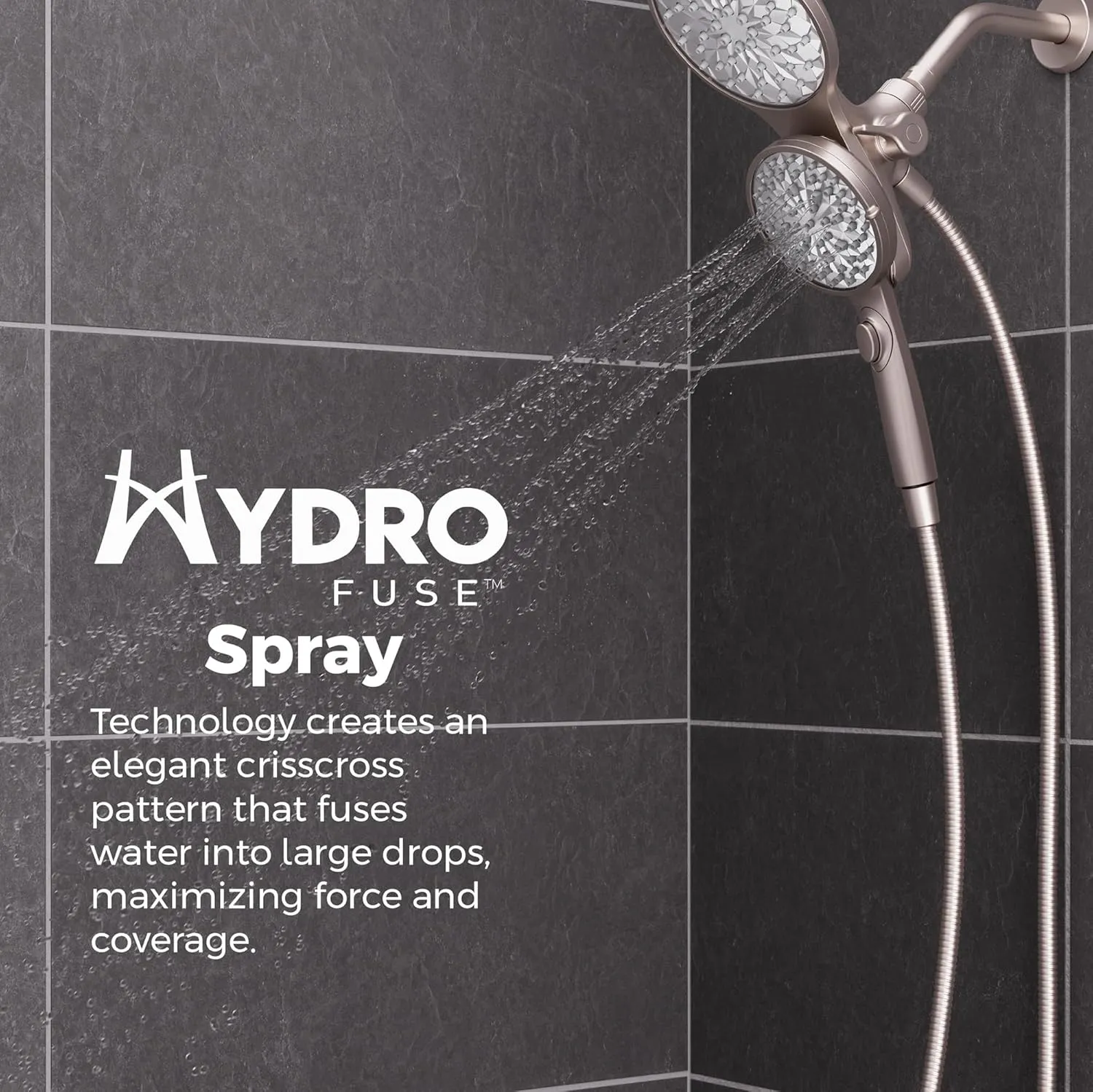 Pfister HydroFuse Shower Head and Handheld Combo, Hose Included, Magnetic Docking, 6-Function, 2.5 GPM, Spot Defense Brushed Nickel Finish, 020HFM01GS