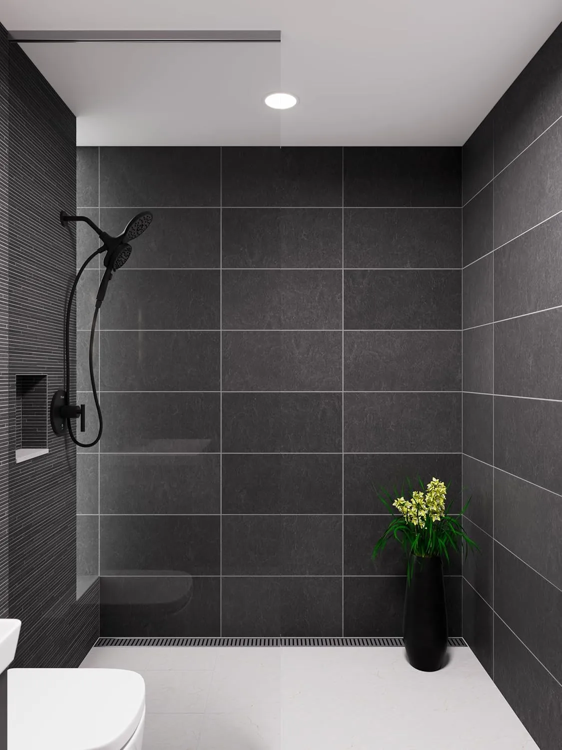 Pfister HydroFuse Shower Head and Handheld Combo, Hose Included, Magnetic Docking, 6-Function, 2.5 GPM, Spot Defense Matte Black Finish, 020HFM01SDB