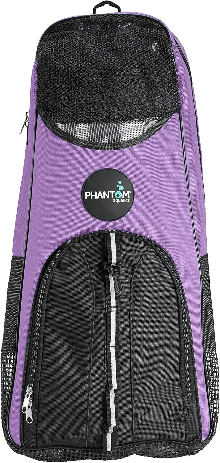Phantom Aquatics Rapido Snorkeling Backpack with Shoulder Strap - Fits Snorkel Mask Fin Snore Set and More - Ideal Snorkel Travel Bag, Snorkeling Gear Equipment and Water Sports