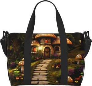 Phayah Path To Mushroom House Travel Duffel Bag Handbag Carry-On Luggage Bag Overnight Foldable Unisex Airline Travel Personal Items Bag