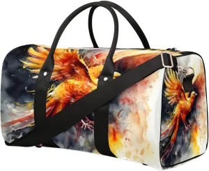 Phoenix Printed Travel Duffel Bag for Women Men Waterproof Foldable Overnight Weekender Bag Large Capacity Sports Gym Bag