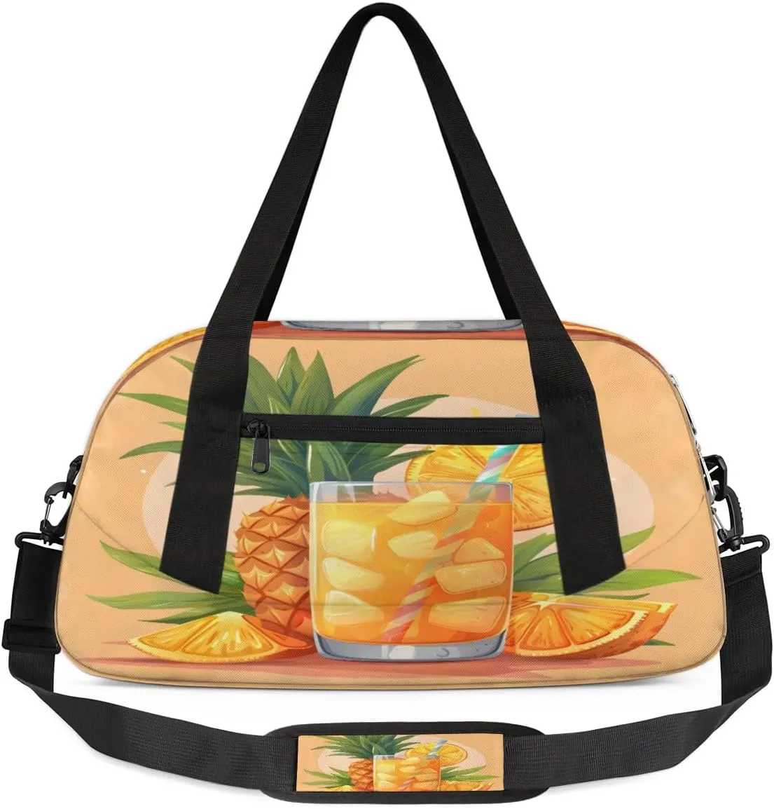 Pineapple Juice Waterproof Sports Gym Bag Portable Dance Gymnastics Work Out Bag Lightweight Travel Duffel Bag Overnight Weekender Bag