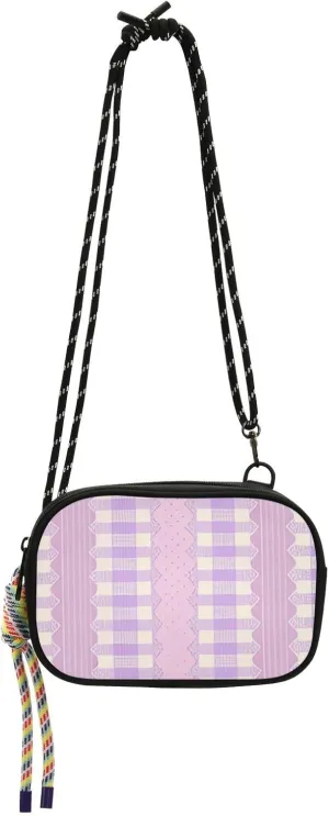 Pink Purple Cute Lace Stripes Anti Theft Crossbody Bag Womens Practical with Credit Card Slots Mini Shoulder Bag Have a meal bolsas elegantes para mujer