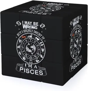 Pisces Constellation Funny 3x3x3 Cube Smooth Lightweight Puzzle for Adult Graphic Printing Travel