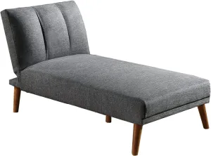 Polyfiber Fabric Adjustable Chaise in Blue Grey Finish