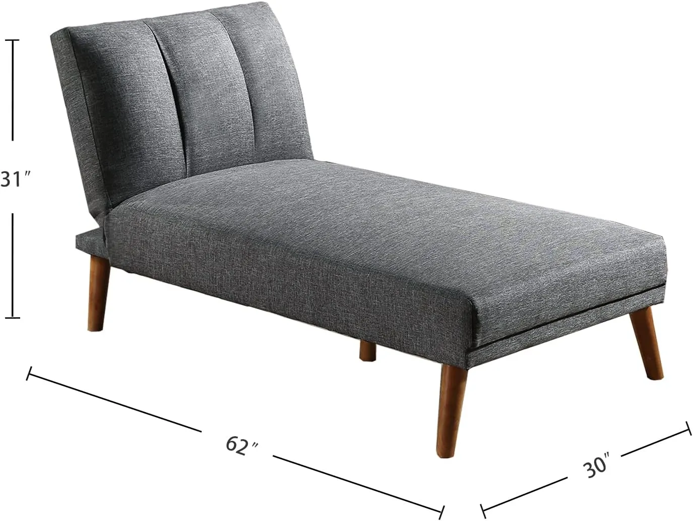 Polyfiber Fabric Adjustable Chaise in Blue Grey Finish