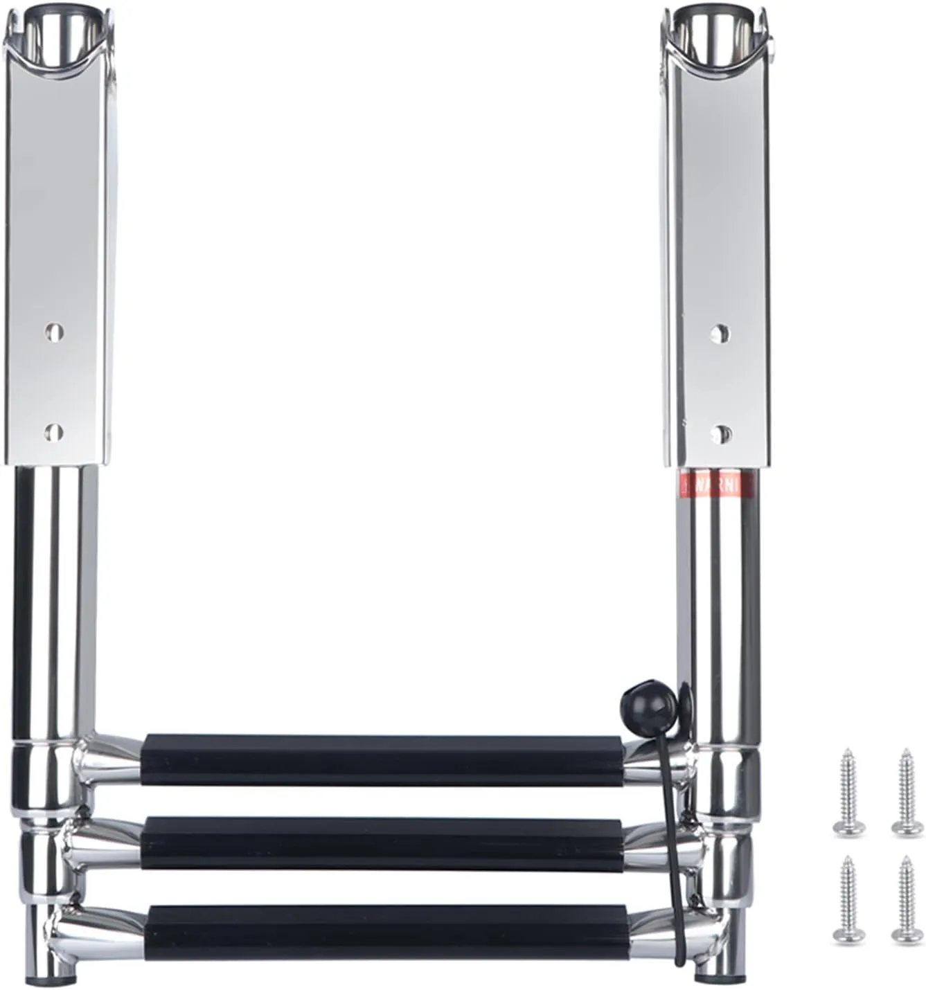 Pontoon Boat Ladder 3 Step Folding, Stainless Steel Swim Boarding Ladder for Boats,Yachts,and Over Platforms