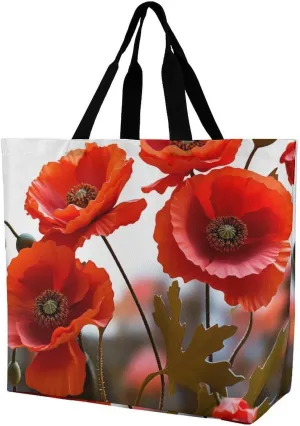Poppy Flowers Vivid Petals Crossbody Bag Women's Fashion Tote Bag Shoulder Tote Bag Versatile Travel Shoulder Bag Fitness Tote Bag for Fitness Trips Out
