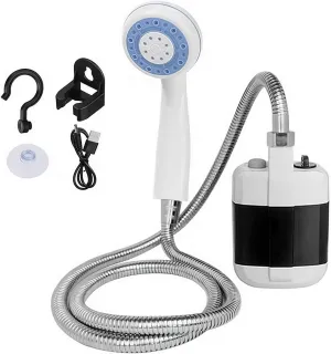 Portable Camping Shower, 2025 Upgrade Rechargeable Electric Shower Pump,Waterproof Handheld Electric Shower Head Outdoor Shower for Camping, Hiking, Beach, Car Washing, Pet Cleaning, RV
