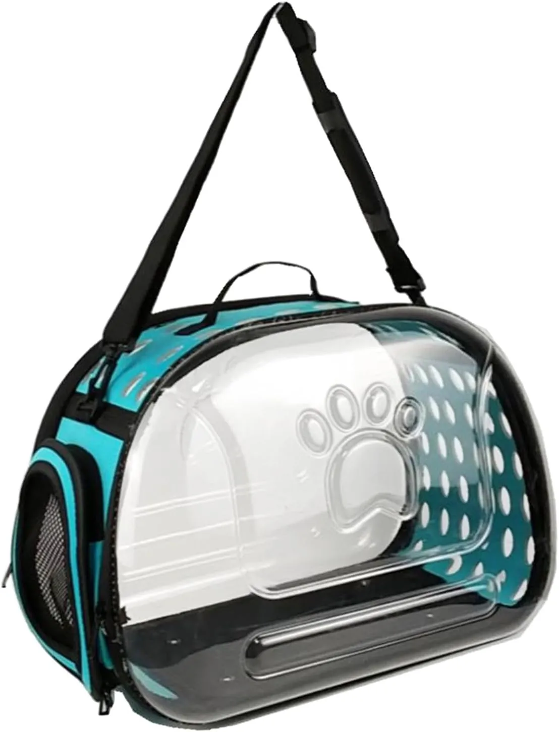 Portable Cat Space Capsule Carried Bag,Transparent Collapsible Breathable Cat Handbag,Transport Pets Bubble Bag for Small Medium Cats Dogs for Hiking, Travel, Airline Approved - Blue S