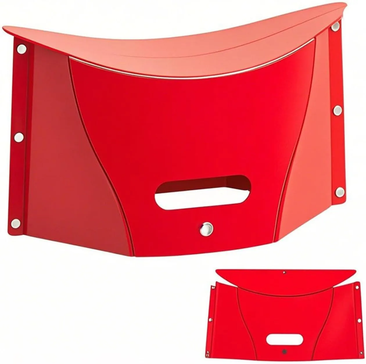 Portable Foldable Lightweight Camping Stool, Outdoor Ultra-Thin Camping Chair, Multifunctional Storage Suitable for Outdoor Activities, Travel, Gatherings, Barbecues(Red Yellow)