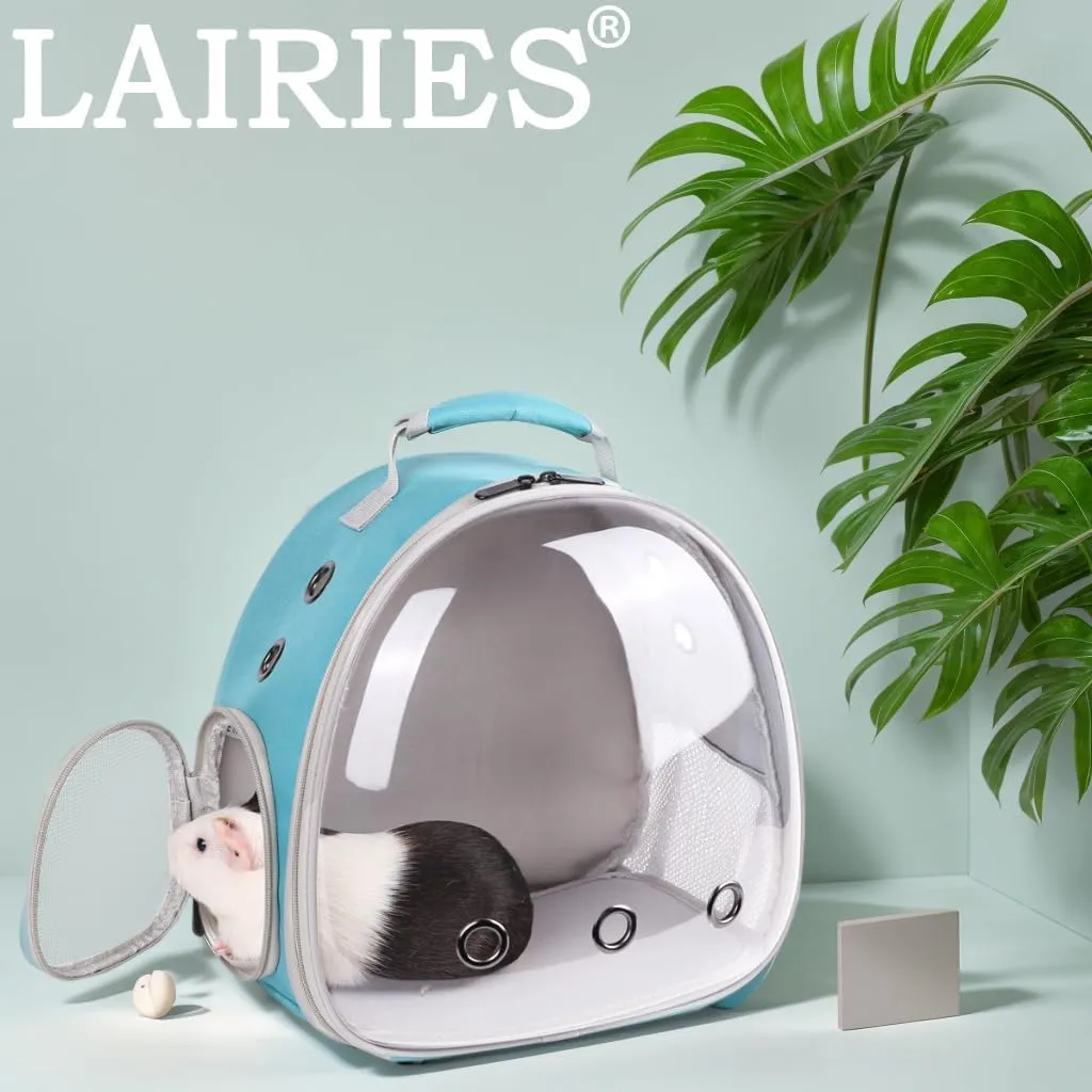 Portable Guinea Pig Backpack with Small Bag Harness and Leash Set, Space Capsule Bubble Pet Carrier Cage Travel for Rabbit, Bearded Dragon, Sugar Glider (Green, Backpack)