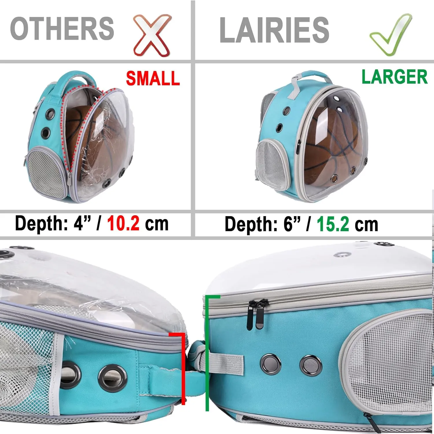 Portable Guinea Pig Backpack with Small Bag Harness and Leash Set, Space Capsule Bubble Pet Carrier Cage Travel for Rabbit, Bearded Dragon, Sugar Glider (Green, Backpack)