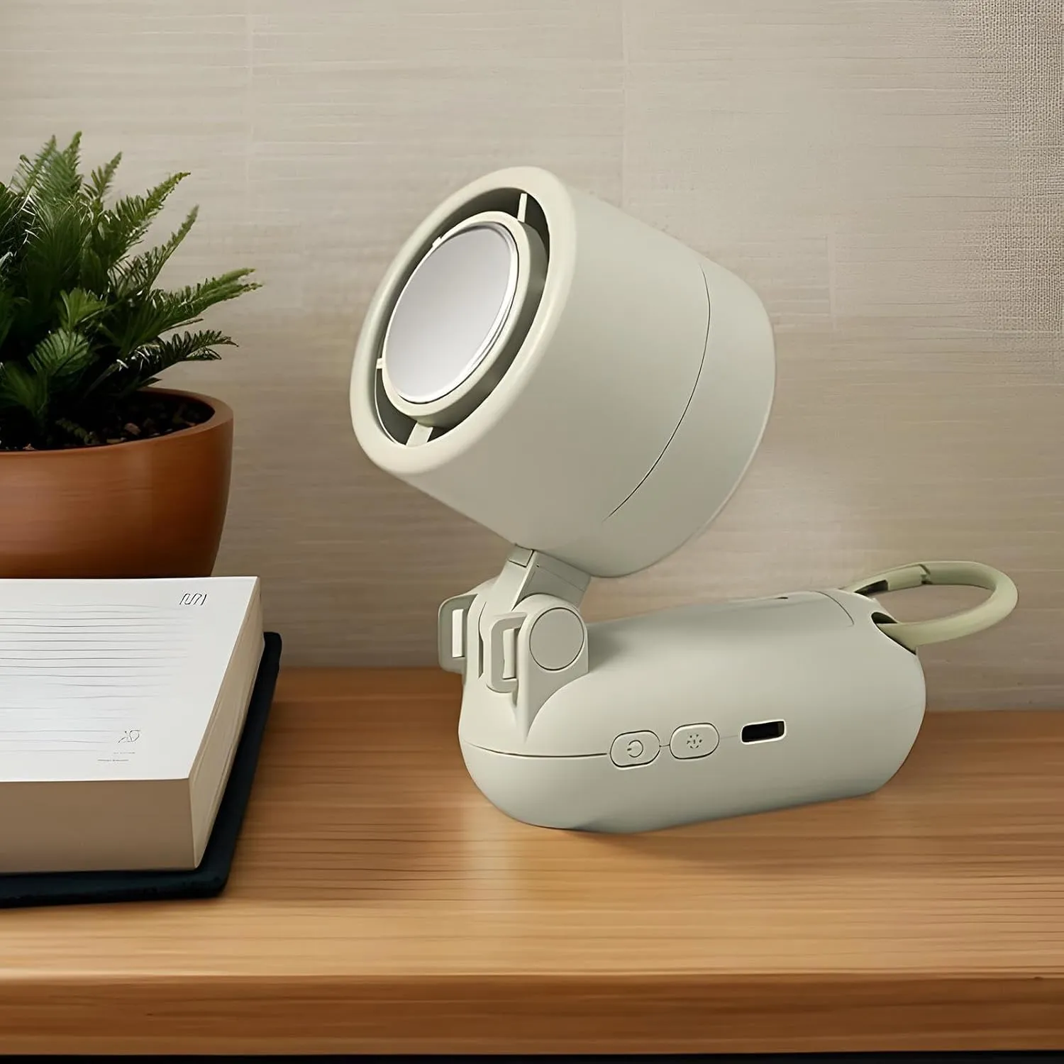 Portable Handheld Fan, Small Hand Personal Fan | Rechargeable USB Cooler with LED Display, 3 Speeds Quiet for Travel, Camping, Beach and Outdoor Portable Fan