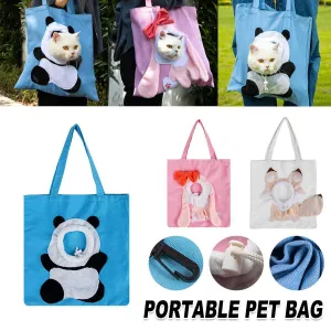 Portable One Shoulder Cat Dog Canvas Bag Breathable Pet Carrier for Travel