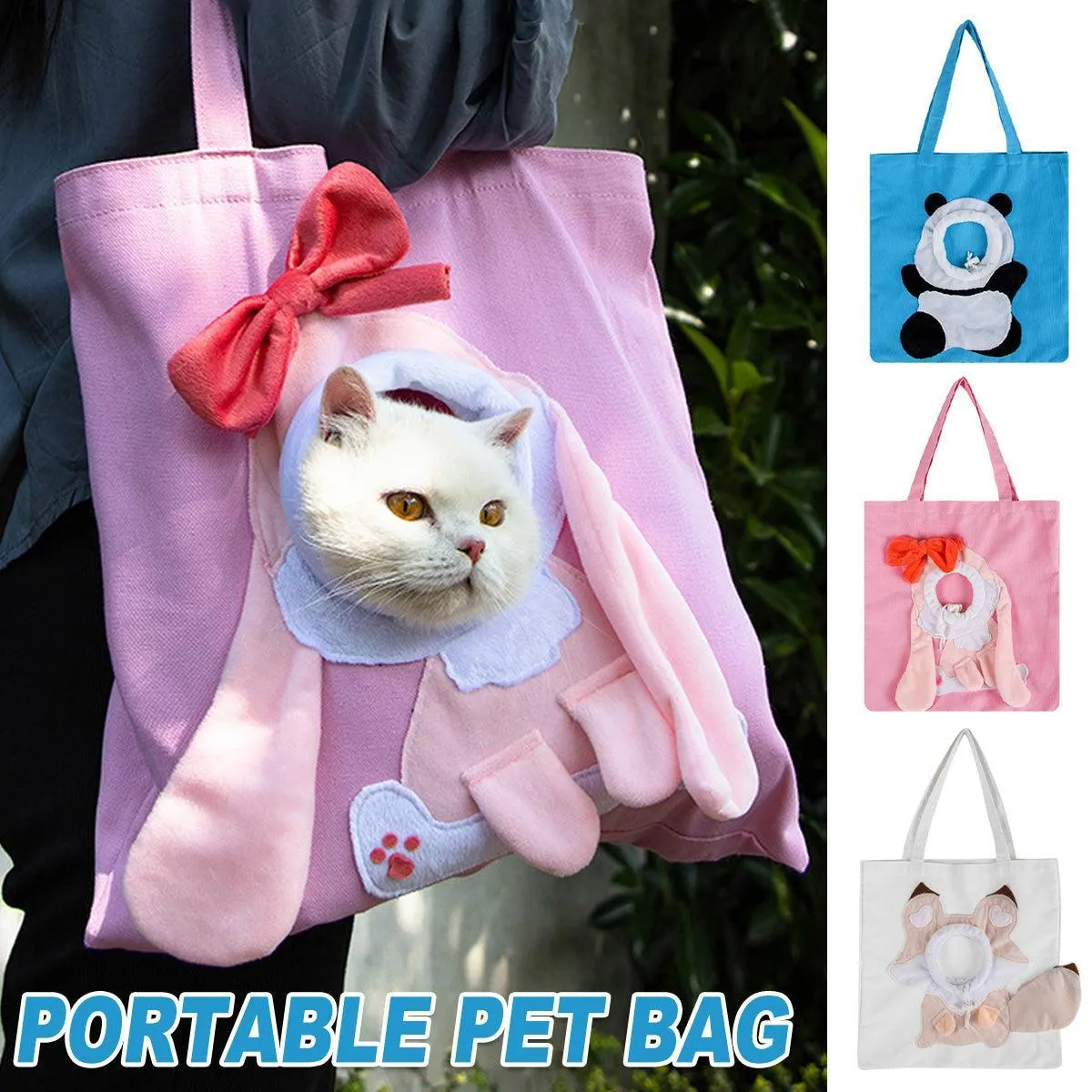 Portable One Shoulder Cat Dog Canvas Bag Breathable Pet Carrier for Travel