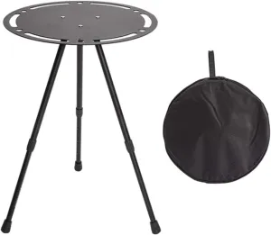 Portable Outdoor Side Table Aluminum Alloy Folding Round Table Lightweight Camping Table for Picnic Camp Coffee Travel