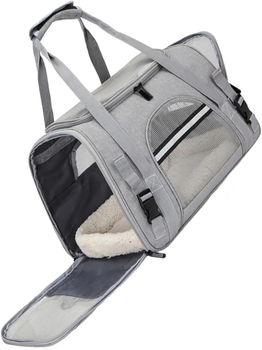 Portable Pet Carrier Backpack Breathable Dog Tote Bag for Hiking Travel Durable Design Capacity for Cats and Dogs Up to Grey
