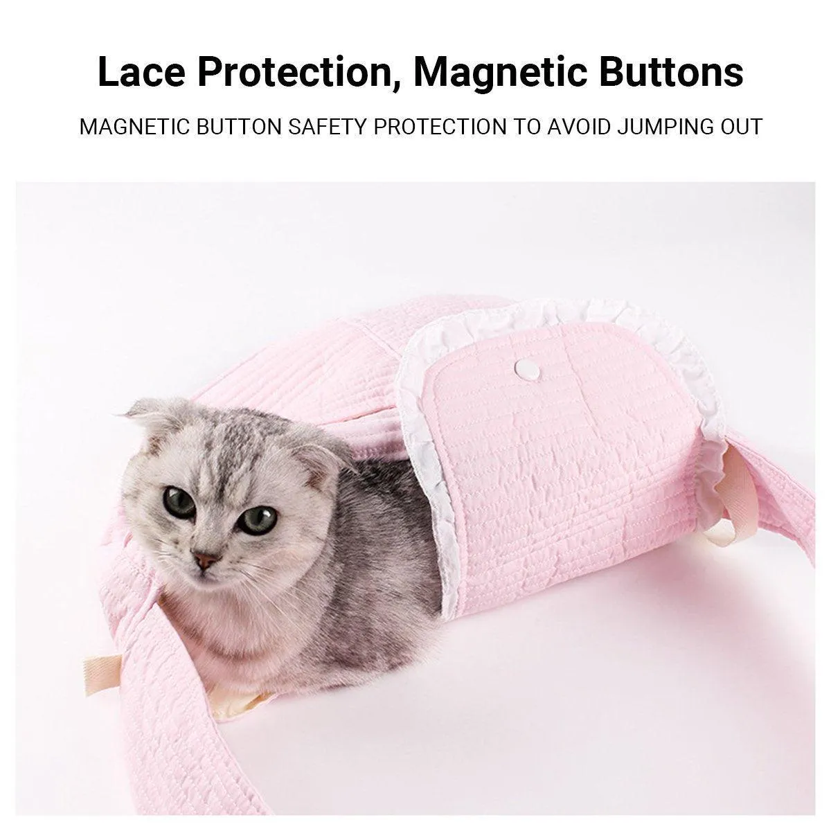 Portable Pet Cat Carrier Bag Crossbody Canvas Shoulder Bag for Travel Outdoors