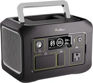 Portable Power Station 300W(Peak 600W), 288Wh (90,000mAh) Solar Generator with 110V Pure Sine Wave AC Outlet, lifepo4 Battery Portable Power Bank for Outdoor Camping, Traveling, and Emergencies