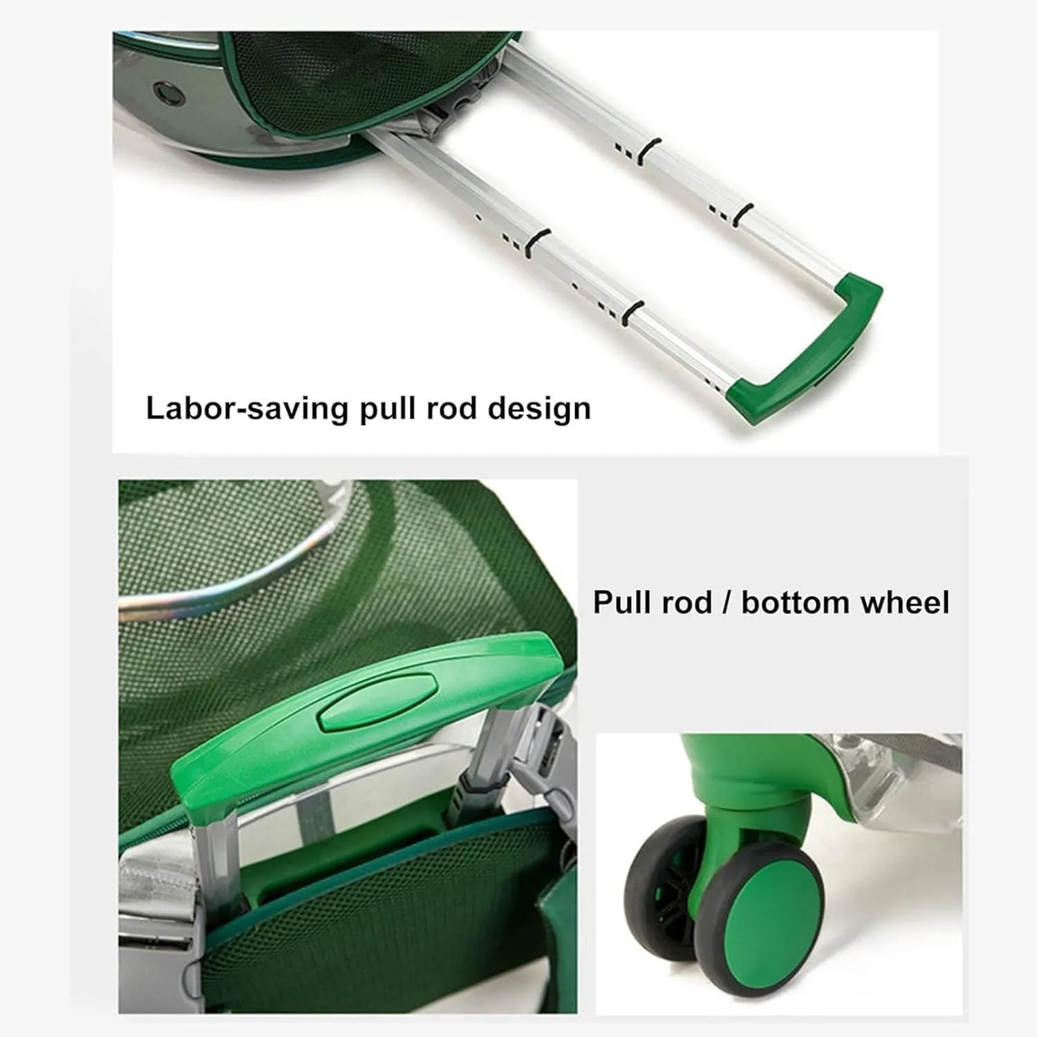 Portable Wheeled Pet Carrier for Cats & Dogs, Travel Bag with Foldable Design, Holds up to 5kg, Breathable Rolling Pet Carrier, Extendable Handle