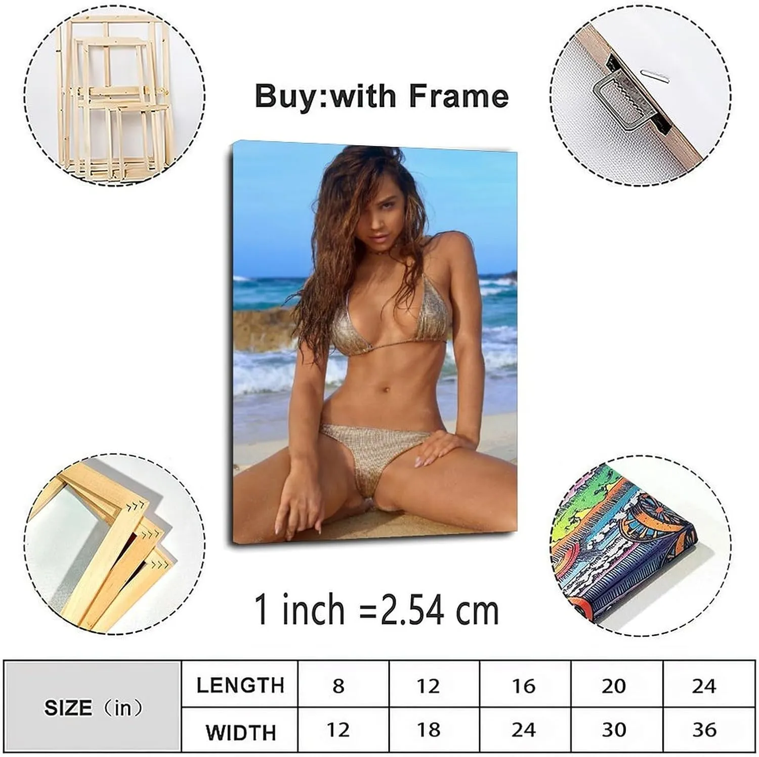 Posters for Room Aesthetic Alexis Ren Sexy Poster 1 Canvas Painting for Living Room Bedroom Decor 24x36inch(60x90cm) Frame-style