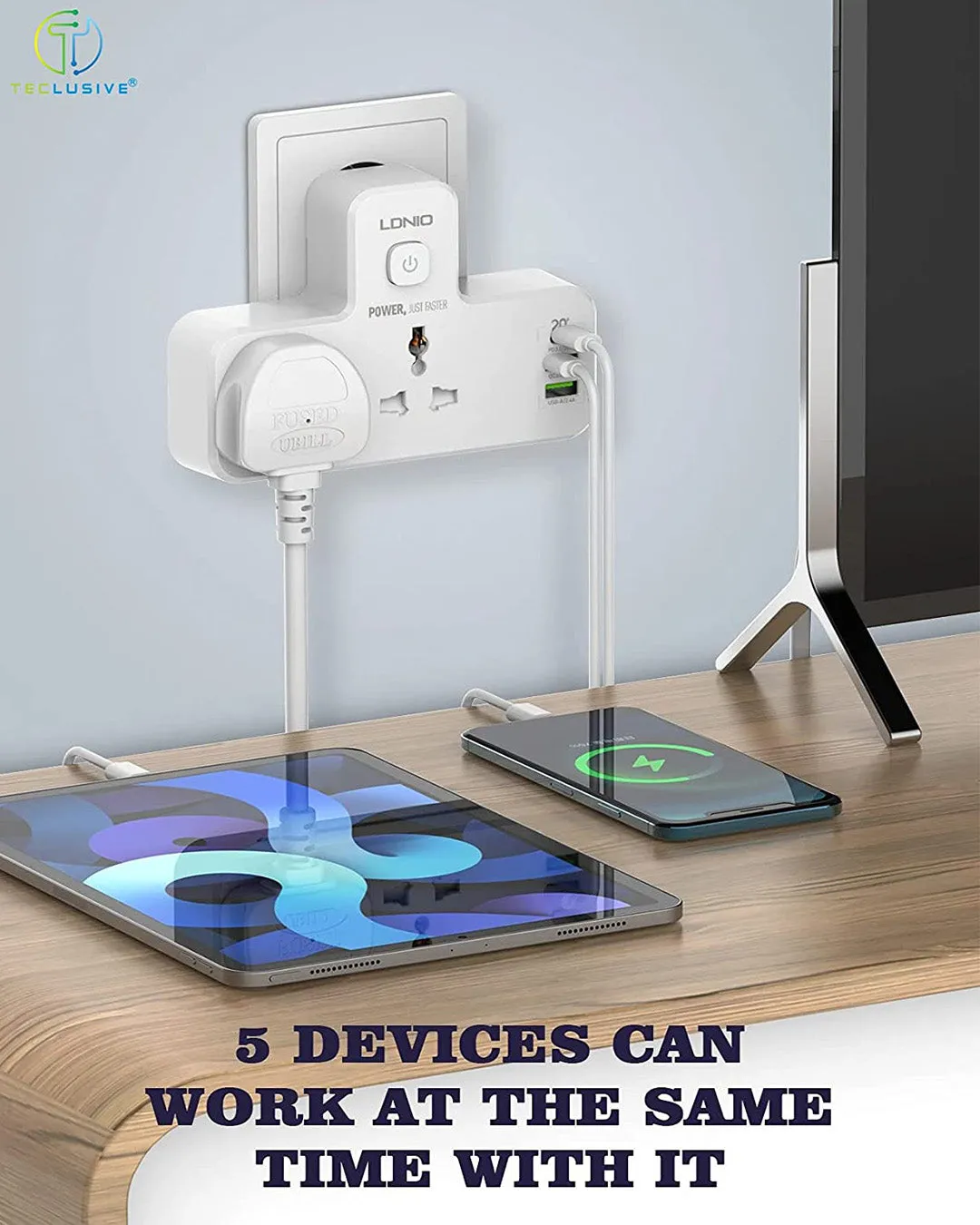 PowerTron Extension Board with USB Cable, Multi-functional Extension