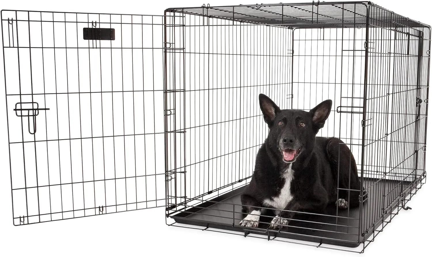 Precision Pet Products Two Door Great Crate Wire Dog Crate, 48 Inch, For Pets 90-125 lbs, With 5-Point Locking System