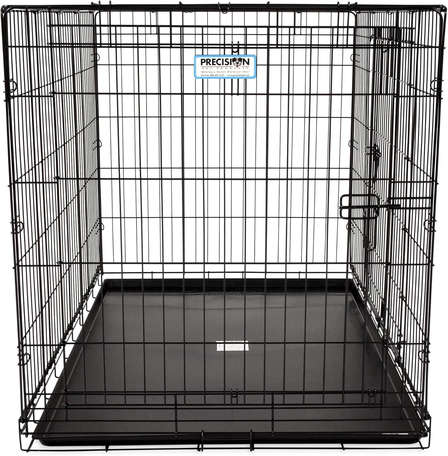 Precision Pet Products Two Door Great Crate Wire Dog Crate, 48 Inch, For Pets 90-125 lbs, With 5-Point Locking System