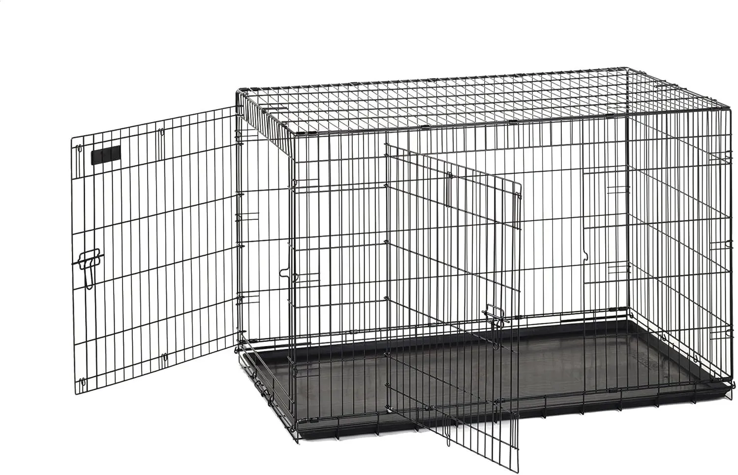 Precision Pet Products Two Door Great Crate Wire Dog Crate, 48 Inch, For Pets 90-125 lbs, With 5-Point Locking System