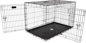 Precision Pet Products Two Door Great Crate Wire Dog Crate, 48 Inch, For Pets 90-125 lbs, With 5-Point Locking System