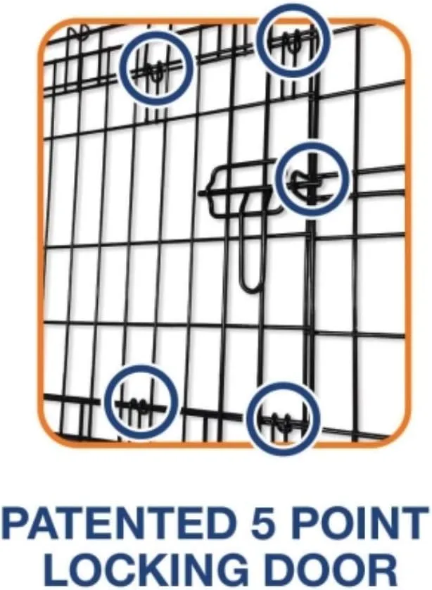 Precision Pet Products Two Door Provalue Wire Dog Crate, 48 Inch, For Pets 90-125 lbs, With 5-Point Locking System