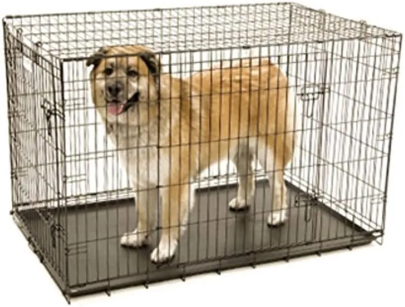 Precision Pet Products Two Door Provalue Wire Dog Crate, 48 Inch, For Pets 90-125 lbs, With 5-Point Locking System