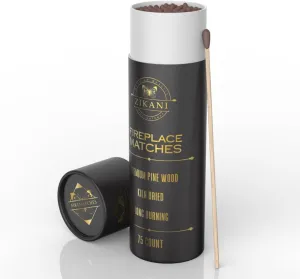 Premium 10-Inch Fireplace Matches - Set of 75 Long Wooden Brown Tip Matches with Built-in Striker for Stylish Display and Decor -Ideal for Shabbos Candles, Fires, and Cozy Evenings