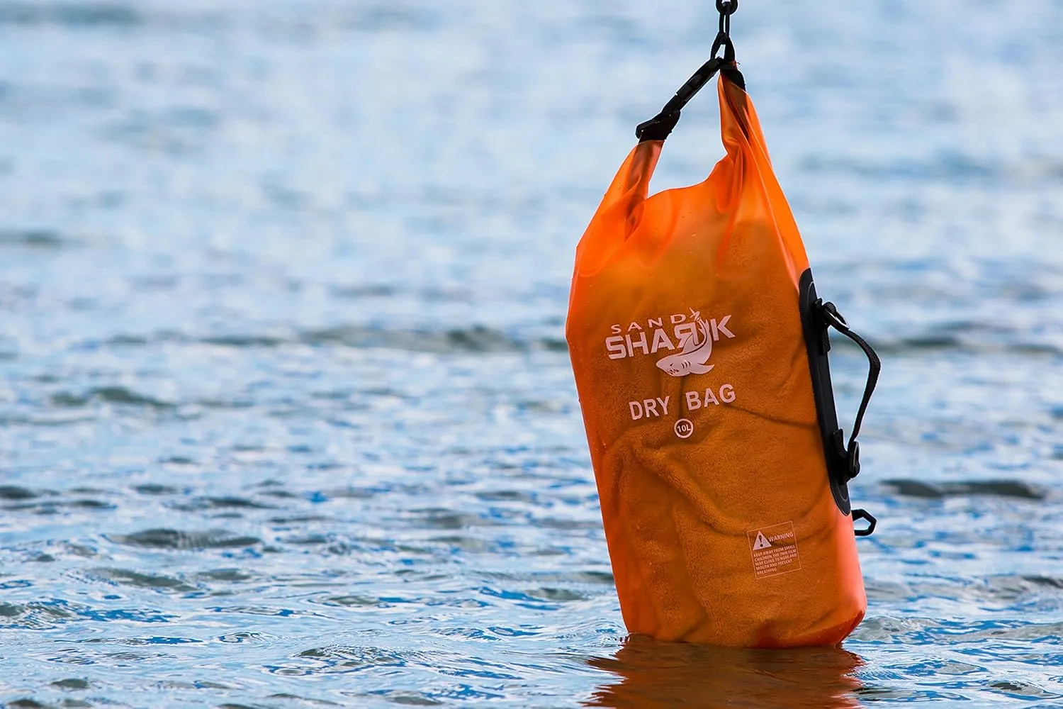 Premium Waterproof Dry Bag by SandShark Transparent 10 & 20 Liter Floating Sack w/Large Inside Pocket for Boating, Beach and Watersports - Side and Shoulder Strap – Roll Top Keeps Gear Dry.