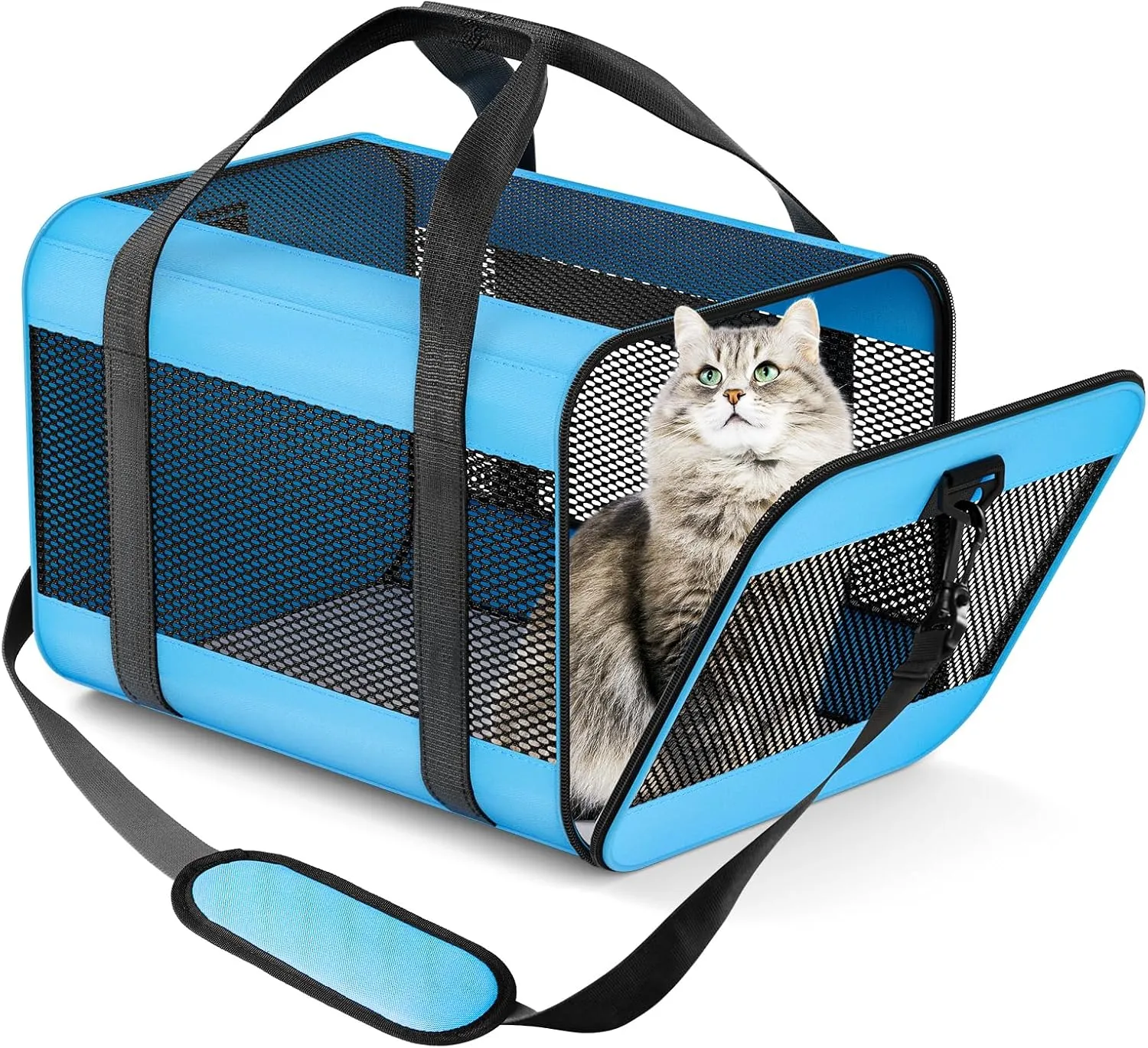 Prodigen Cat Carrier Dog Carriers for Small Dogs Soft Slided Airline Approved Collapsible Pet Travel Carrier, Small (16.3" L x 11.8" H x 12.4" W)