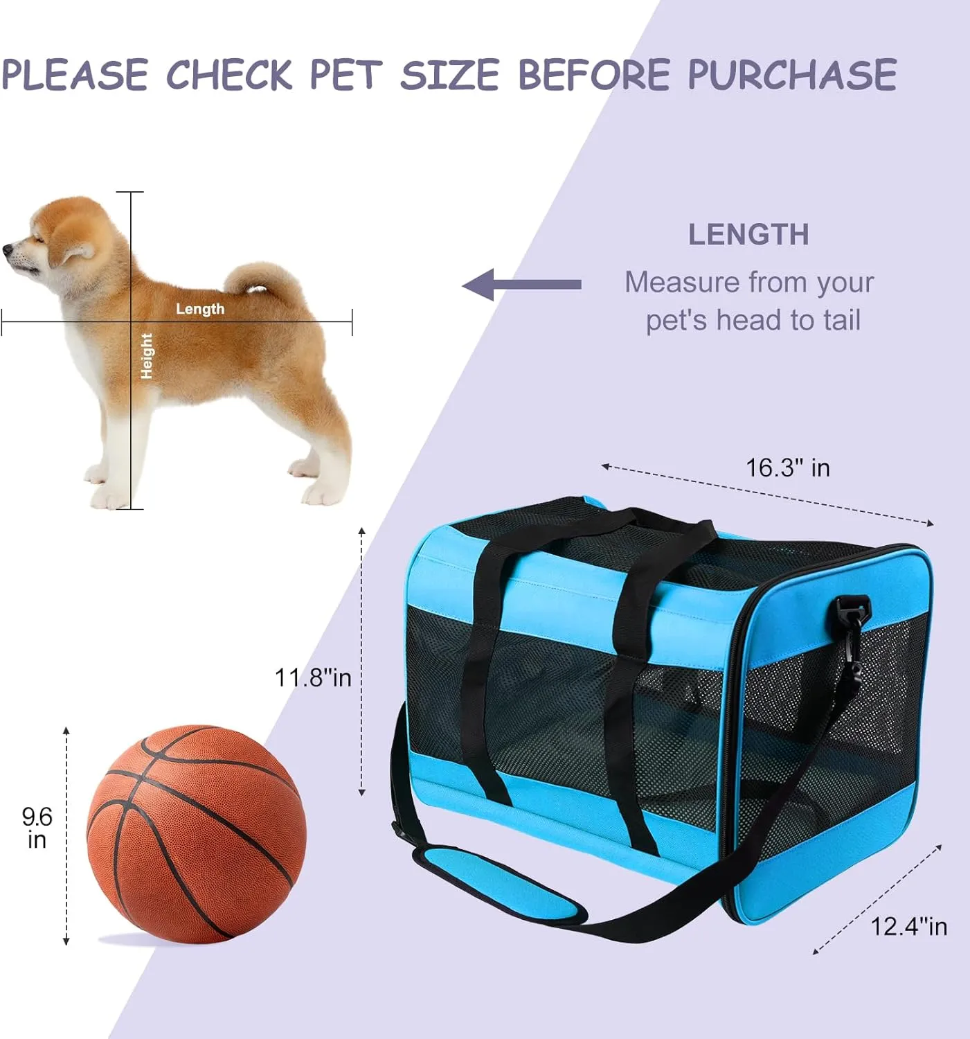 Prodigen Cat Carrier Dog Carriers for Small Dogs Soft Slided Airline Approved Collapsible Pet Travel Carrier, Small (16.3" L x 11.8" H x 12.4" W)