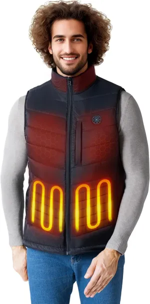 Professional Men's Heated Vest with 12000mAh Large Capacity Battery Pack