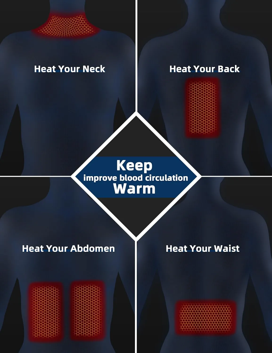 Professional Men's Heated Vest with 12000mAh Large Capacity Battery Pack