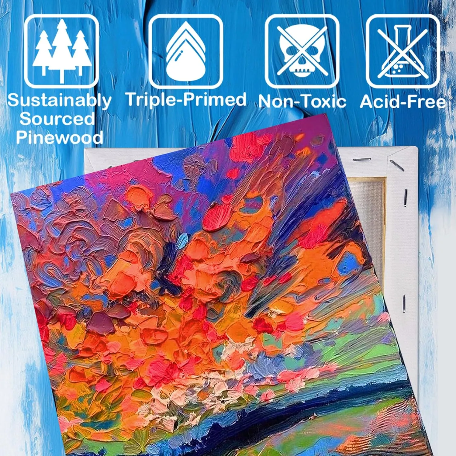 Professional Stretched Canvas for Painting with 8x10 inch, 5x7 inch (10 of Each), 20 Packs Blank Canvases Art Supplies for Acrylic, Oil, Pouring,100% Cotton, Primed, 5/8 Inch Profile