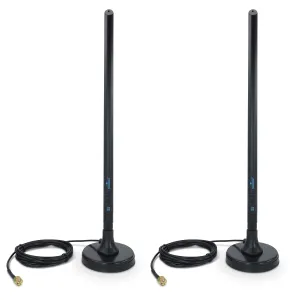 Proxicast 5-8 dBi 4G/5G External Magnetic High Gain Cell Antenna Compatible with Cisco, Cradlepoint, Netgear, Pepwave, MoFi, Digi, Sierra and Other Routers & Modems with SMA Connectors ANT-006-SMA-2PK