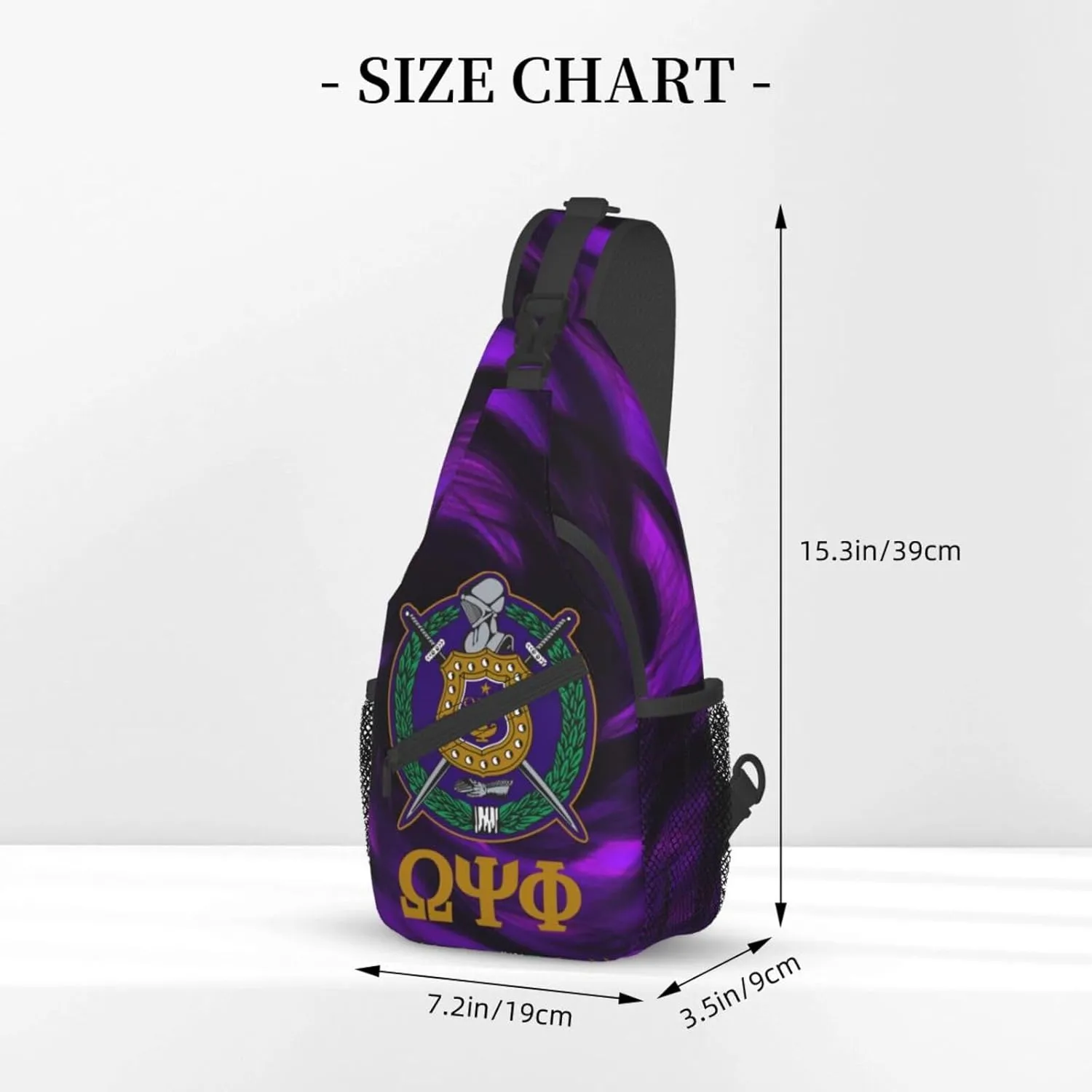 Psi Phi Sling Bag Crossbody Travel Hiking Chest Backpack Shoulder Daypack For Men