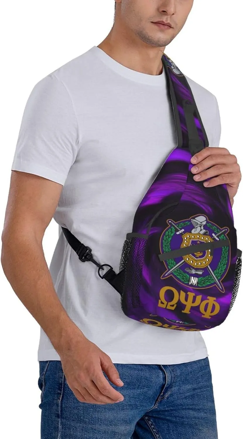 Psi Phi Sling Bag Crossbody Travel Hiking Chest Backpack Shoulder Daypack For Men