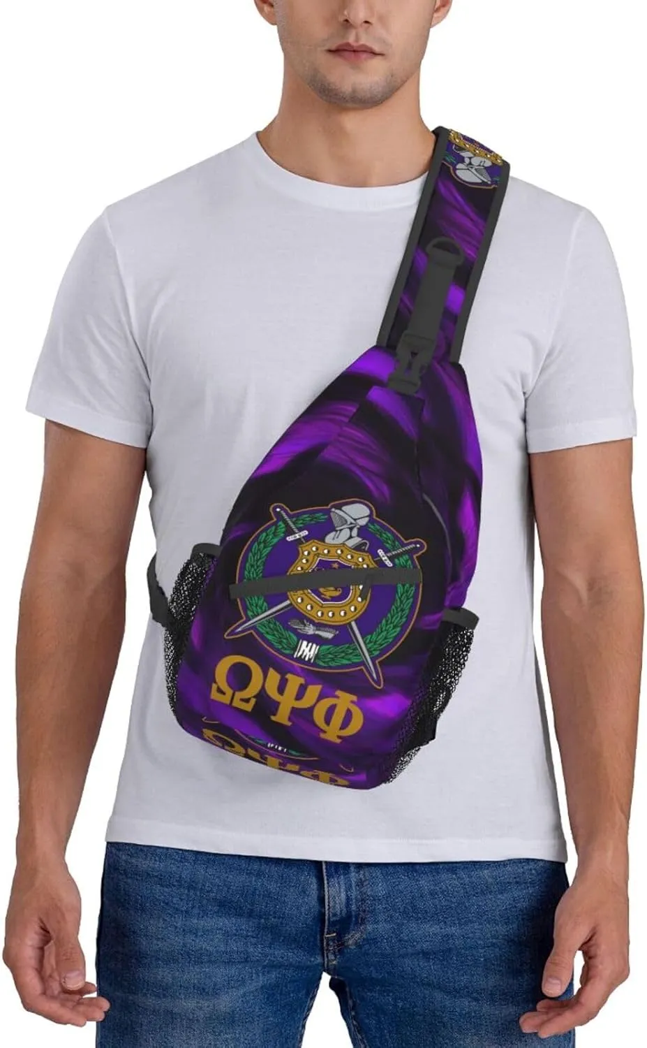 Psi Phi Sling Bag Crossbody Travel Hiking Chest Backpack Shoulder Daypack For Men