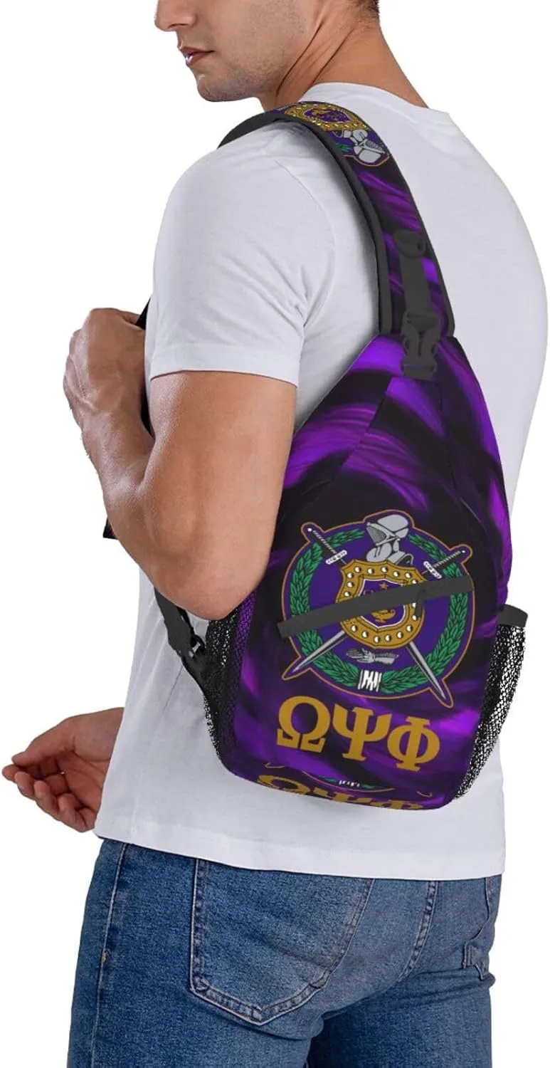 Psi Phi Sling Bag Crossbody Travel Hiking Chest Backpack Shoulder Daypack For Men